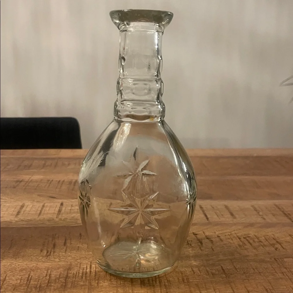 Vintage Liquor Bottle Bar Decanter Celestial Star Pattern Mid Century